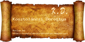 Kosztolánczi Dorottya névjegykártya