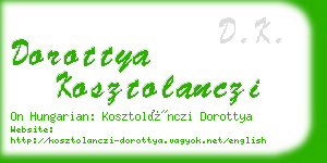 dorottya kosztolanczi business card